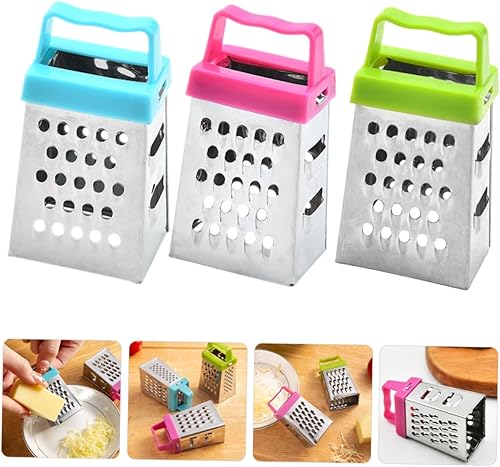 Miniatura 8 de VOSAREA Caja de 3 piezas, cortador de verduras, picador de ajo, mini rallador de mano, rallador de limón Zester de acero inoxidable, rallador de