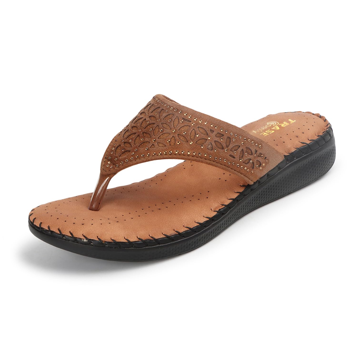 TRASE Casual Ortho Flat Slippers For Women (44091, Tan, 6 UK) (B0D4ZGRQM7) Amazon Price History, Amazon Price Tracker