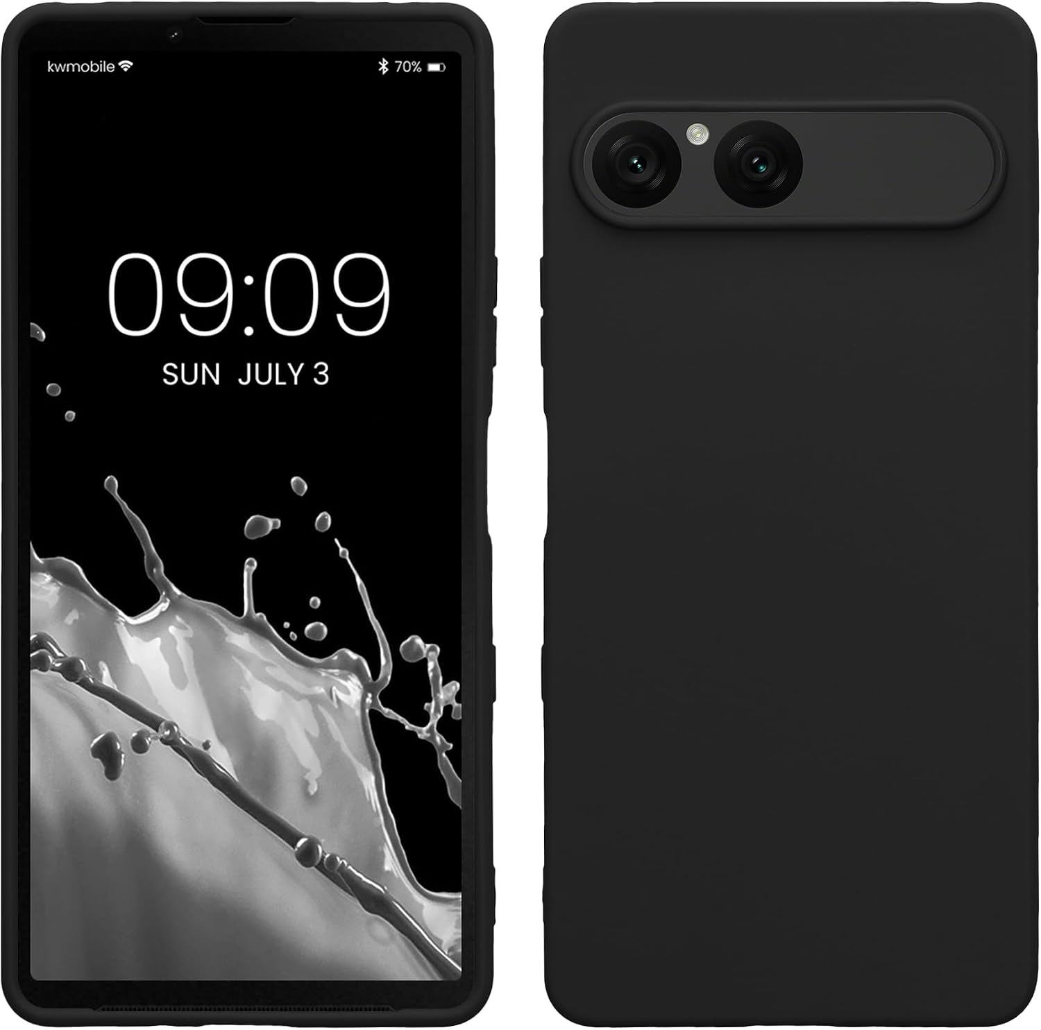 kwmobile Case Compatible with Sony Xperia 10 VII Case - Soft Slim Protective TPU Silicone Cover - Black