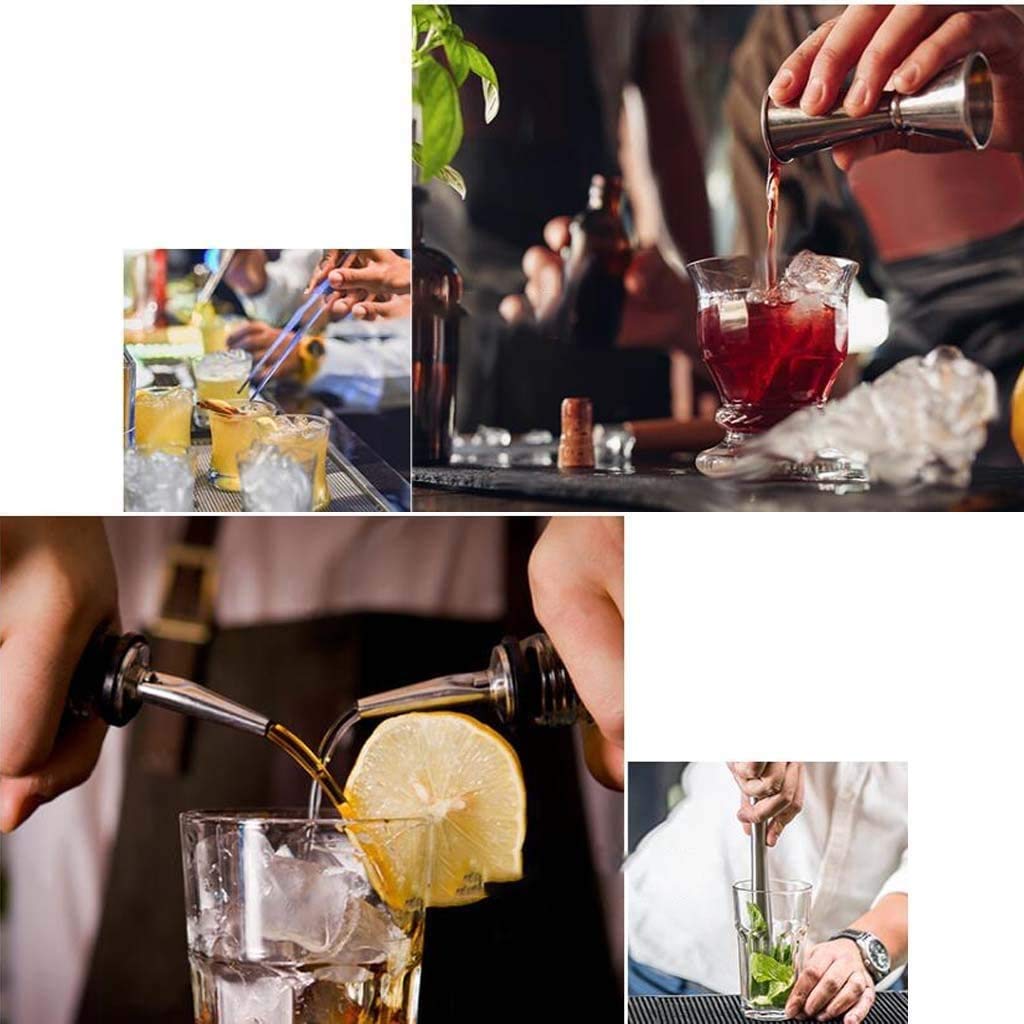 Kit de Barman, kit Cocktail de 17 pièces Ensemble de Barre d'acier Inoxydable avec Support, 25 oz Shaker Tins, Jigger, Cuillère, Verses, Muddler, Filtre, Pinces, Bouchons, ouvre-Bouts