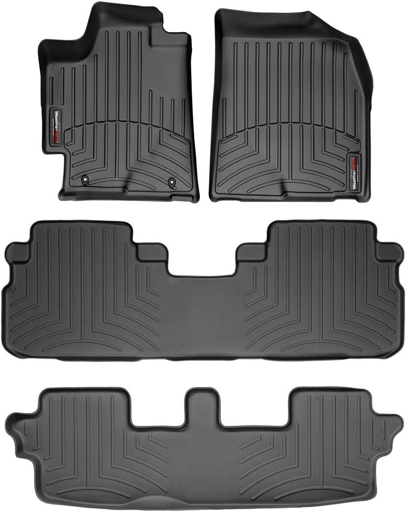 WeatherTech Custom Fit FloorLiners for Toyota Highlander - Full Set (44115-1-2-3), Black