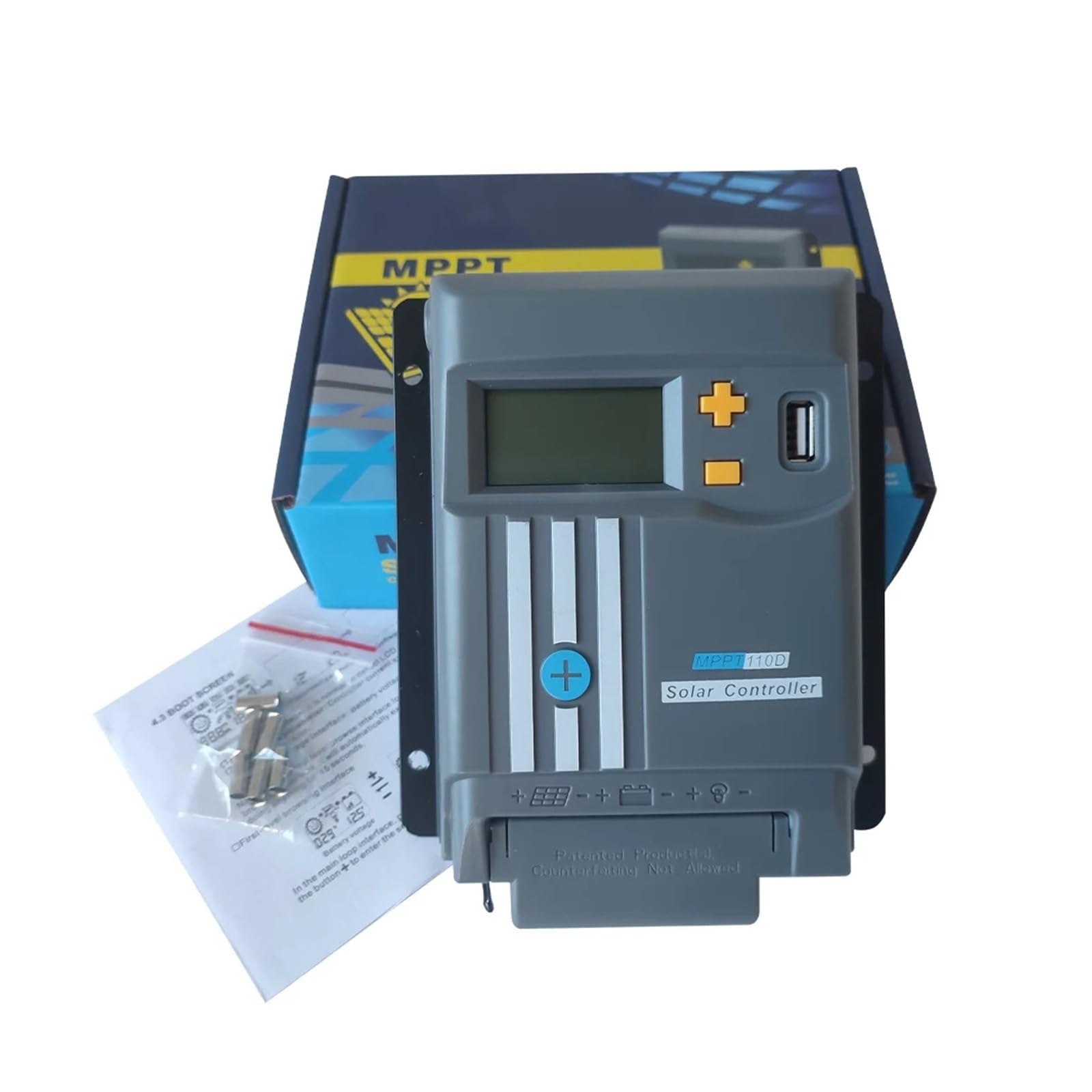 Regolatore di Carica Pannello Solare, Regolatore di scarica di Carica Solare MPPT 10A for Ricarica di batterie al Litio Display LCD USB 12V24V con(with WiFi)