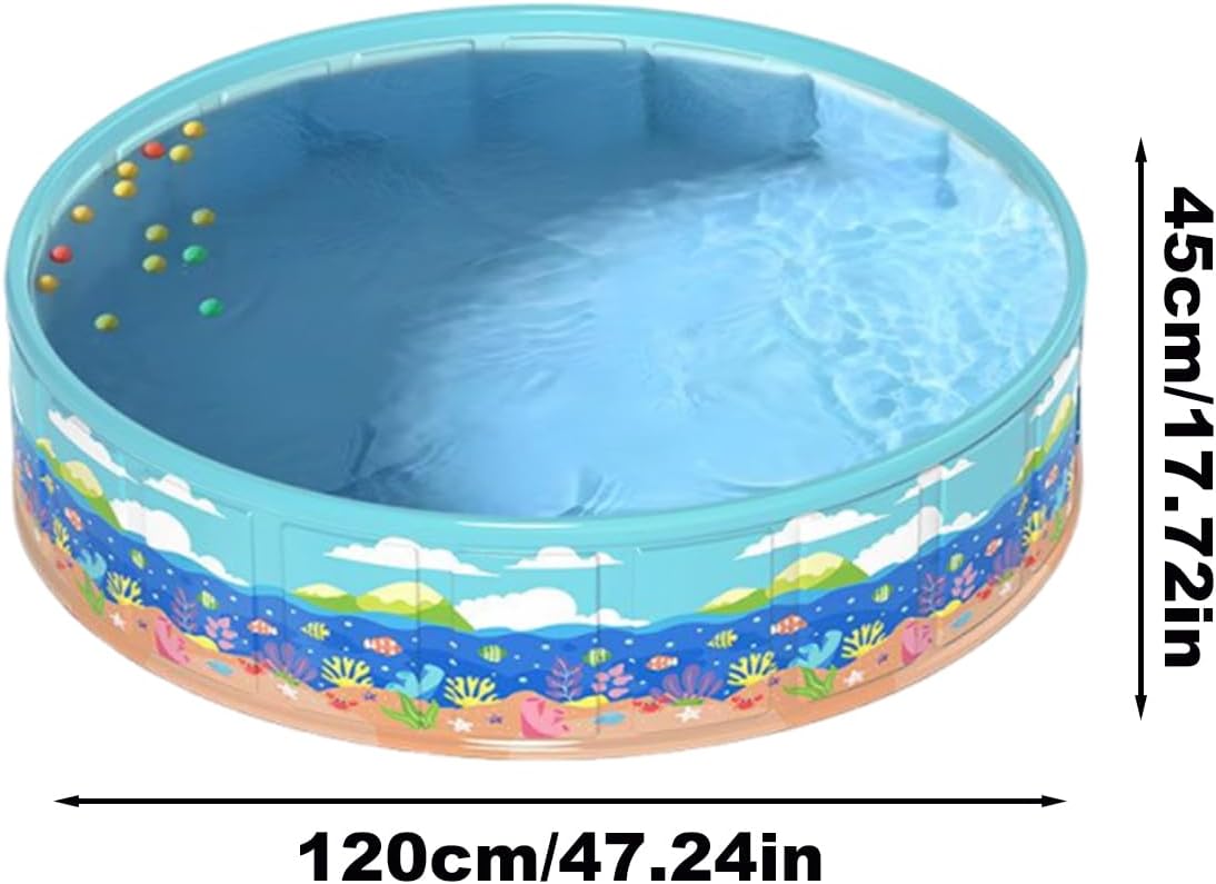 キッズ ウォーディング プール,PVC 製 非膨張式 空気入れ不要 折りたたみ 子供 バス プール - 省スペースデザイン 滑り止め