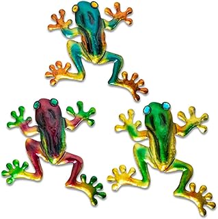 dreamskip Frog Decor, Outdoor Wall Art, Metal Frog Wall Decor for Fence, Garden, Patio, Yard, Outside Gifts for Adults (3 Pieces)
