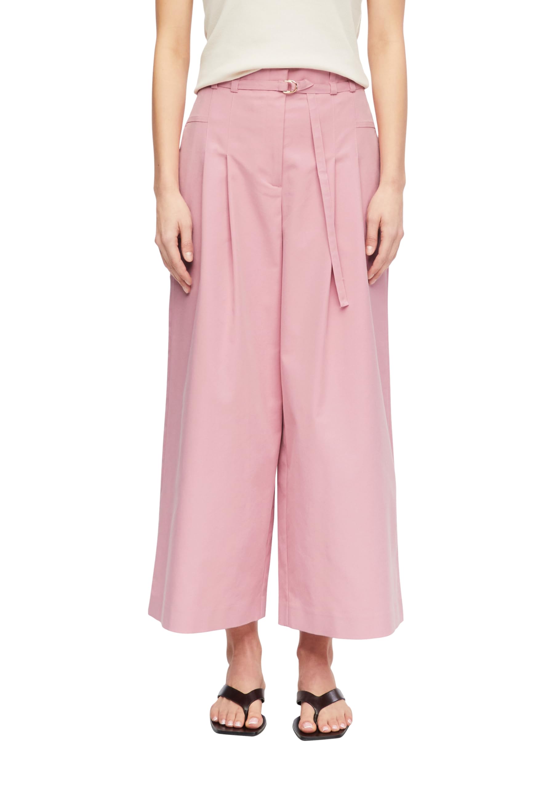 Comma Wide-Leg-Hose mit Bundfalten in Ankle-Länge