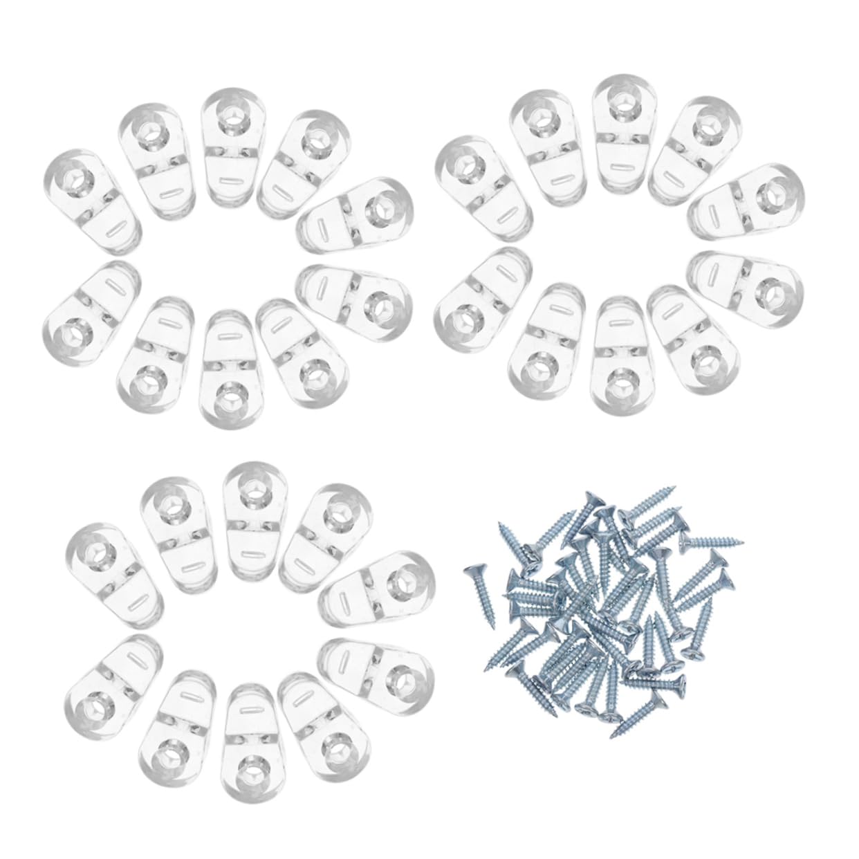 Artibetter 40 Set Glass Retainer Clips for Cabinets Mirrors and Windows Durable Plastic Panel Holders with Screws Securely Fix Glass Panels Place for Home and Commercial Use