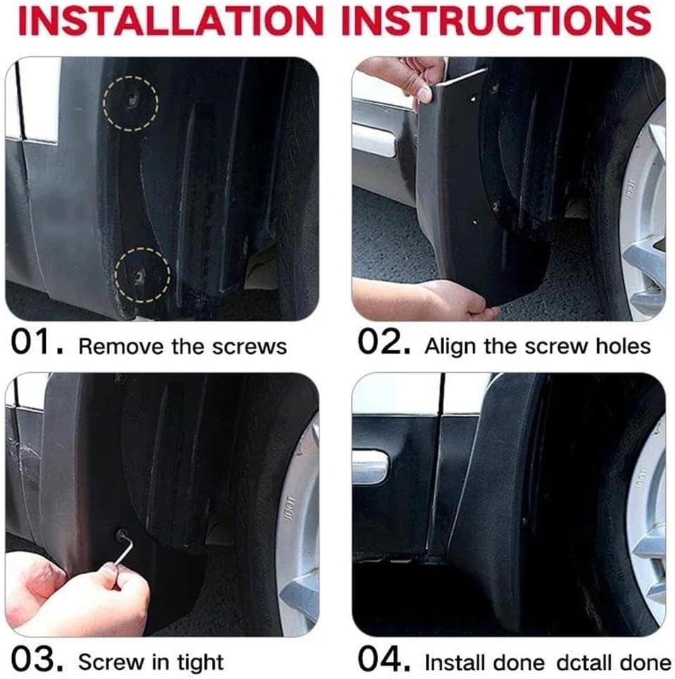 Auto Parts MudFlaps for Polestar 2 2021-2023 Mudguards Mud Flaps Splash Guards Front Rear Wheels Fender Car Accessories 4Pcs