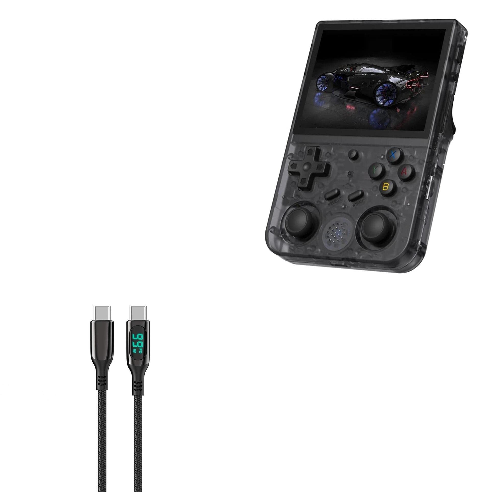 BoxWave Cable Compatible with CredevZone RG353VS (3.5 in) - PowerDisplay PD Cable (6ft) - USB-C to USB-C (100W), LED Display 6 Foot PD Braided Nylon Cable for CredevZone RG353VS (3.5 in) - Jet Black