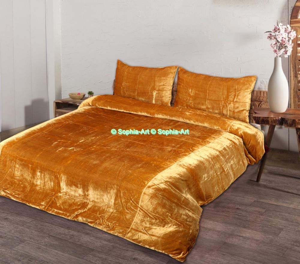Copripiumino in velluto ultra lussuoso, set da letto Boho Bedding UO Comforter da donna, 3 pezzi di velluto (California King 248,9 x 264,2 cm, marrone
