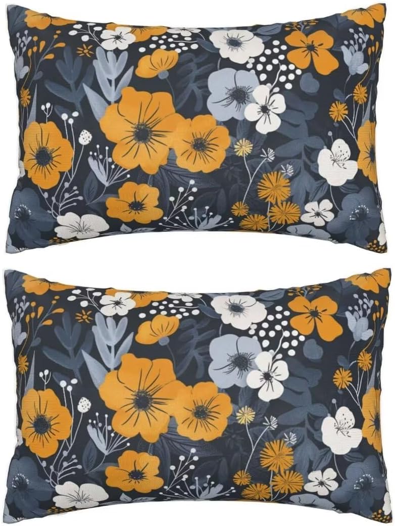 Outdoor Pillows Blue Pillow Covers 24x35 Inch Set of 2 Throw Pillow Covers, Summer Throw Pillows, Rectangular Lumbar Pillows Cushion Covers Decorative Pillows for Couch Garden Patio Furniture J390