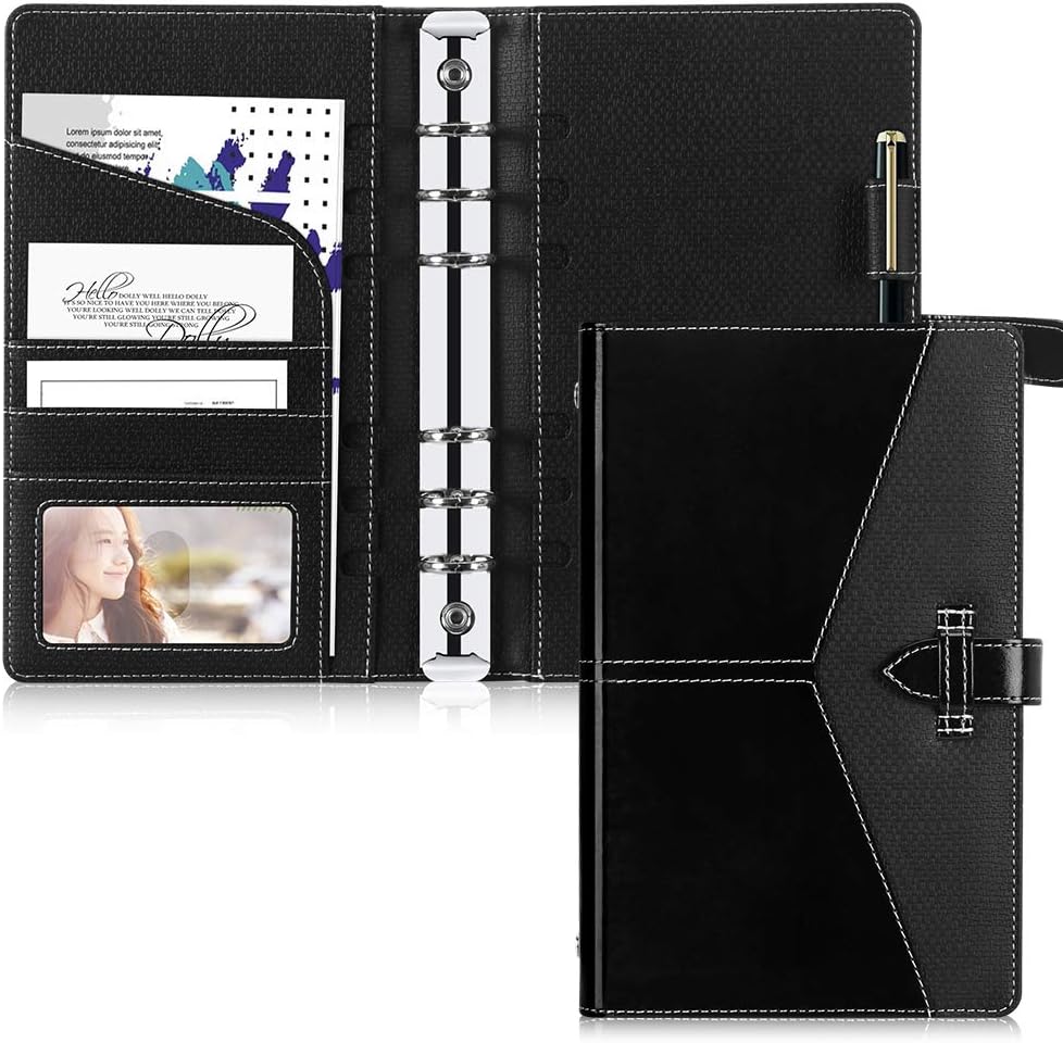 Toplive Padfolio 3 Ring Binder (1'' Round Ring) Business Portfolio Folder for Interview, Conference and Presentation, Gold : Office Products