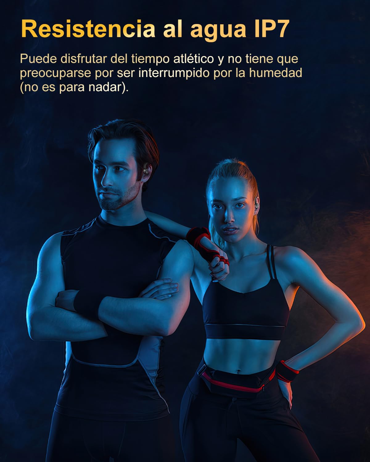 Jesebang Auriculares Inalámbricos Deportivos, Auriculares Bluetooth 5.3 con HD Micrófono, Sonido Premium, 40H de Reproducción, Pantalla LED, Cómodos de Llevar, Cascos Inalambricos con Gancho, Negro