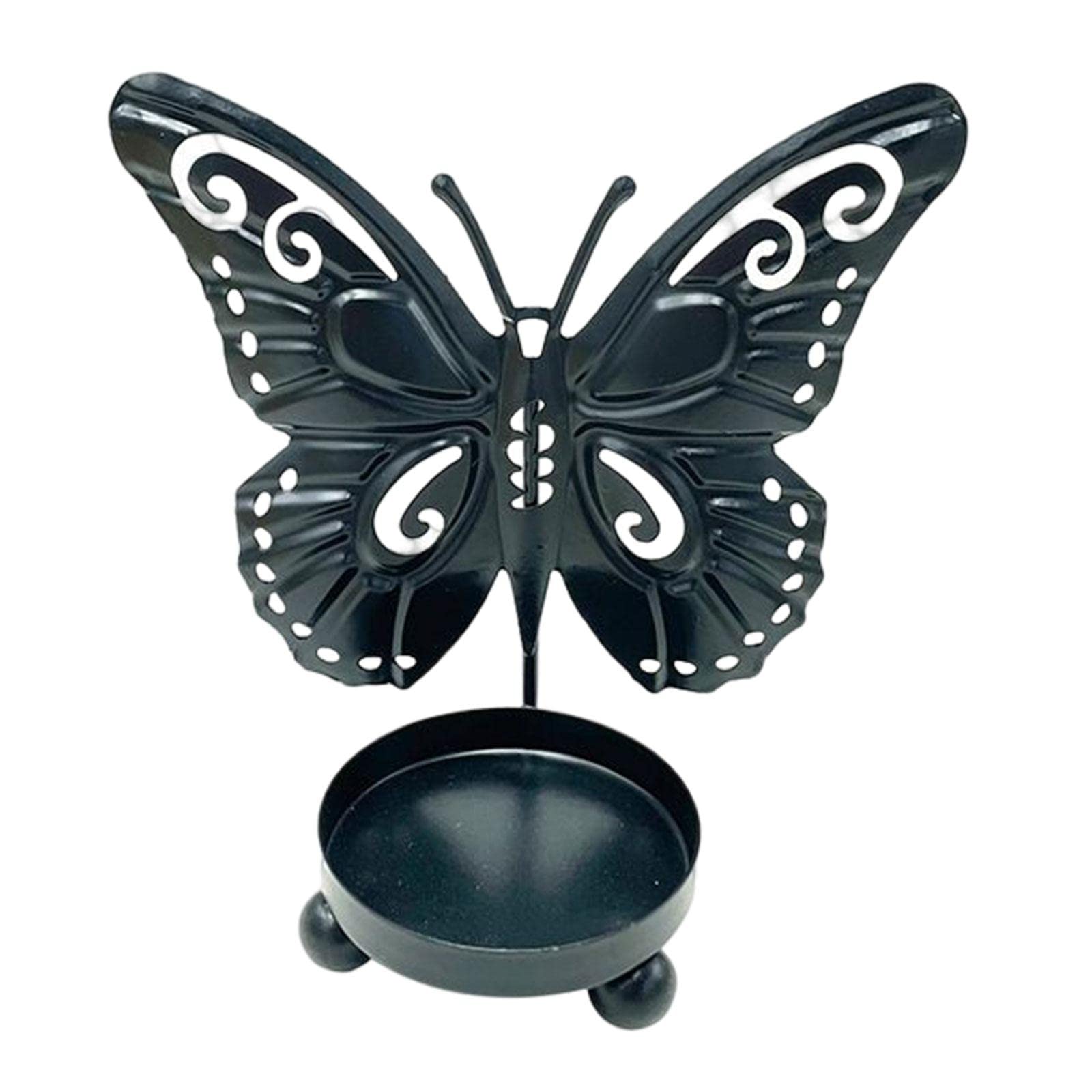 Candlestick Holder Creative Candle Holder Carved Tealight Holders Shadow Ornament for Centerpieces Dining Room Wedding Decor(Black)