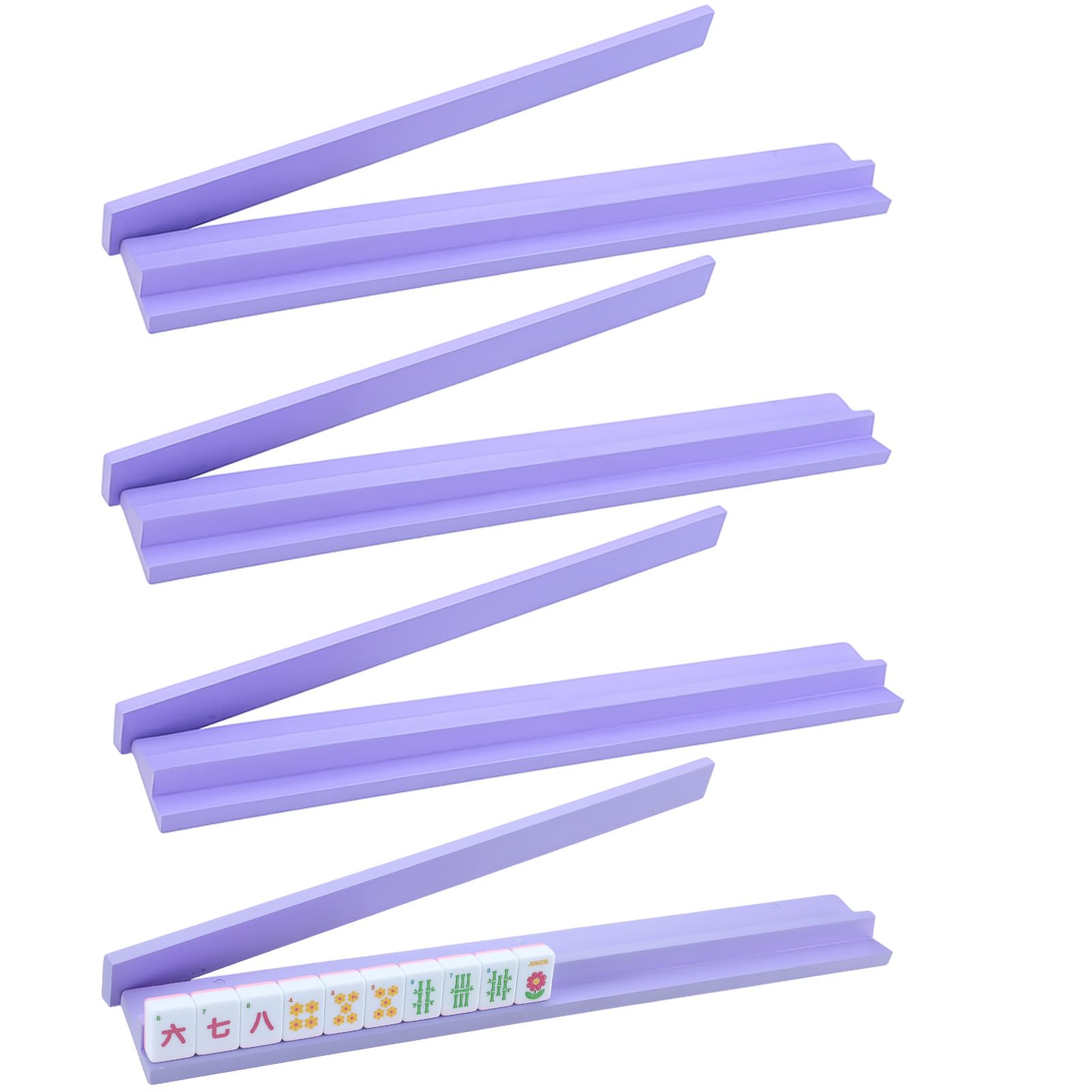 Photo 1 of ***FACTORY SEALED ***
Leinuosen Wooden Mahjong Racks with Pushers 4 Set Magnet American Mahjong Tile Rack and Magnetically Attached Pushers Painted Tile Holders for Players Gift Family Night(Purple)
