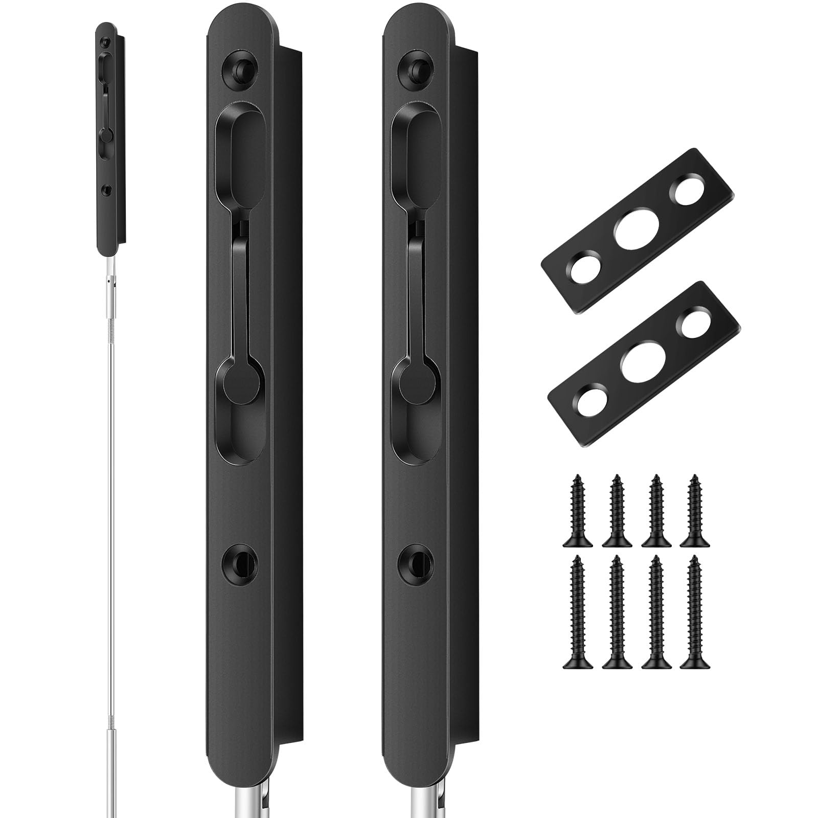 Boulon encastré de 45,7 cm Blulu noir double porte française