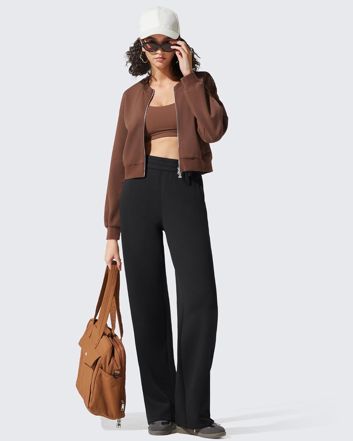 G4Free Flurrylux Cotton Fleece Lined Sweatpants Women Elastic Waist Wide Leg Lounge Pants Warm Winter - Image 2