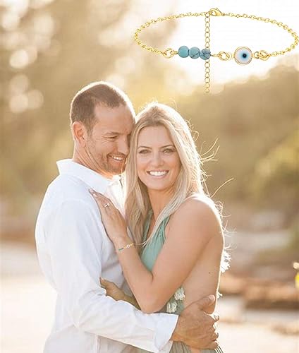 Miniatura 3 de Dcfywl731 Pulsera de mal de ojo azul para mujer chapada en oro ajustable amuleto de mal de ojo pulsera de mal de ojo