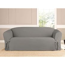 Linen Store Microsuede Furniture Slipcover, Couch Protector Machine Washable Sofa Cover Perfect for Kids, Dogs, Pets Grey, Sofa