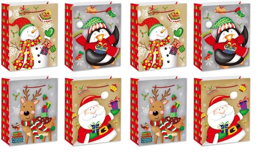 Servewell Gift Bag Xmas Design Medium 26 * 32 * 10 (Pack of 2)
