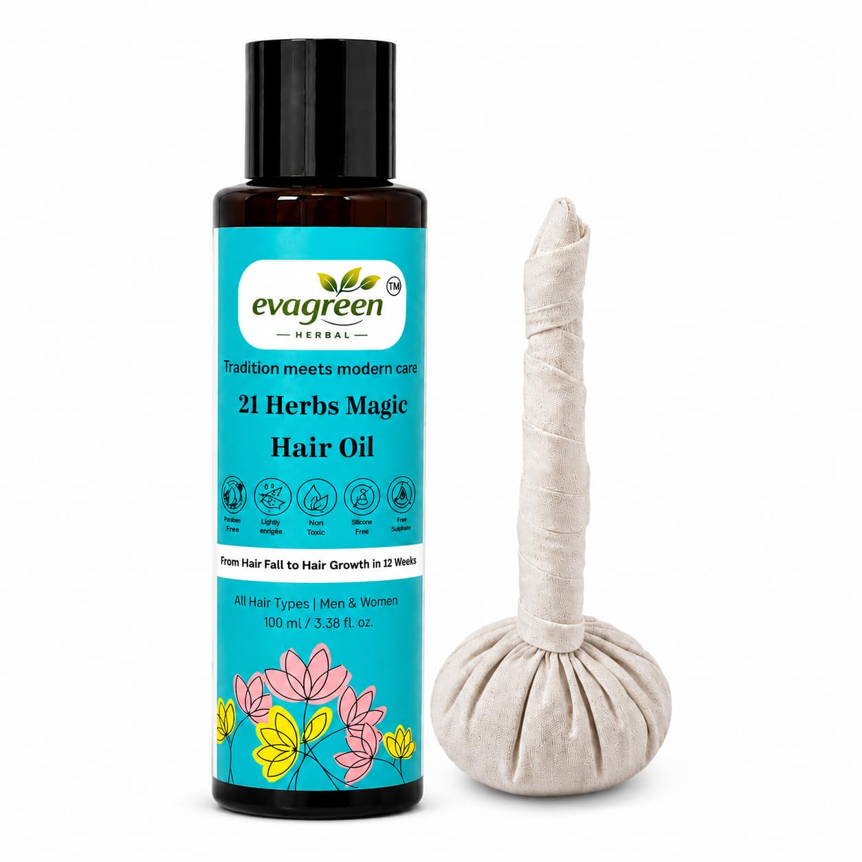 21 Herbs Magic Hair Oil with Scalp Potli | 100 ml + 1 Potli Combo, Paraben & Silicone Free, For Men & Women-image-49