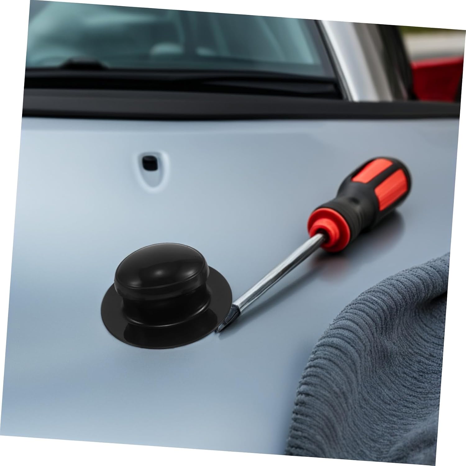 4pcs Car Detail Polishing Pad Handle Set Round Plastic Grip Tool 3.27x2.87x1.46in Easy Attachment Precise Control for Car Detailing and Polishing