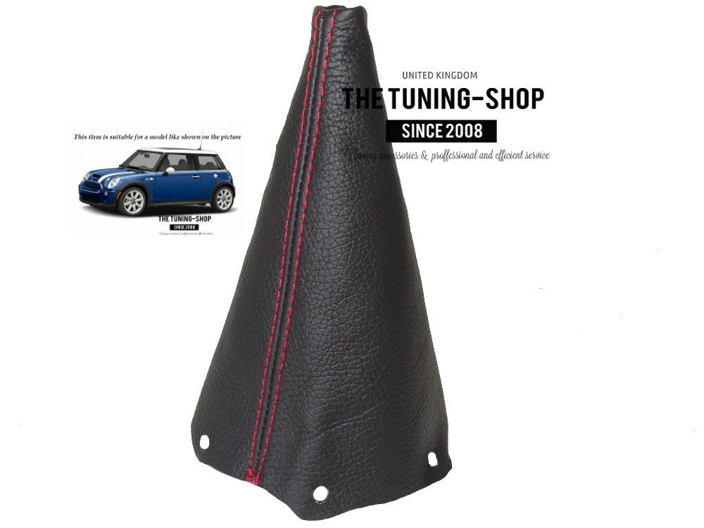 RED STITCH LEATHER GEAR GAITER PLASTIC FRAME 210mm FITS NISSAN NAVARA - View #5