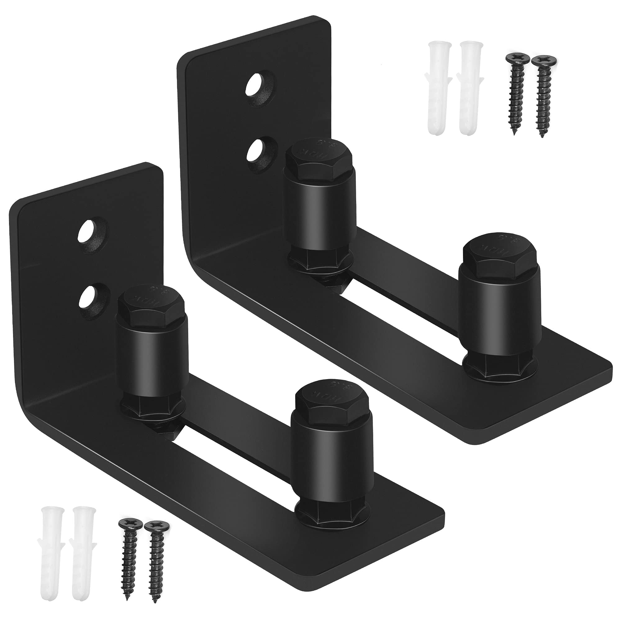 MAKINGTEC Sliding Barn Door Bottom Floor Guide, Adjustable Stay Roller Wall Mounted Hardware, Flush Flat Bottom Design, Fit All Size Door, 2 Set