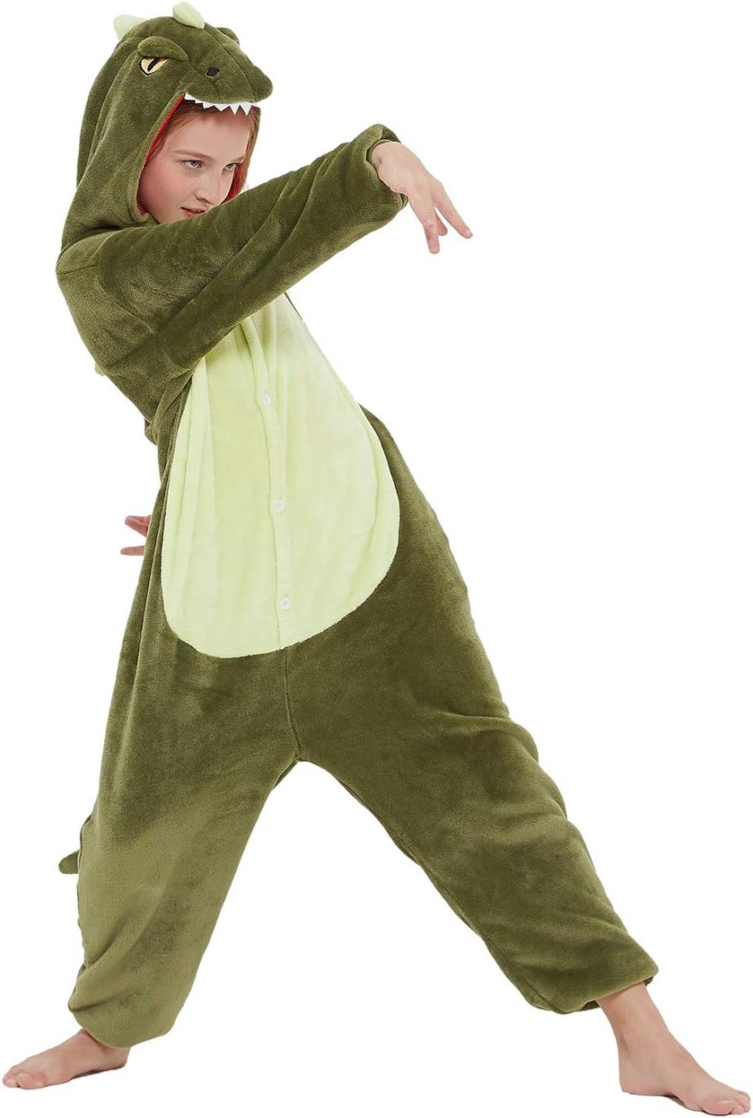 Kids Dinosaur Onesie T-Rex Dragon Animal Costume Girls Pajamas Boys One Piece Cosplay Halloween Christmas - Image 2