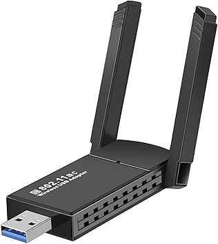 1300Mbps USB WiFi Adapter Free Driver Wireless 802.11n Mini Wireless Wi-Fi Compatible Free Driver USB Network Card for WinXP/7/8/8.1/10/11 Computer (Black)