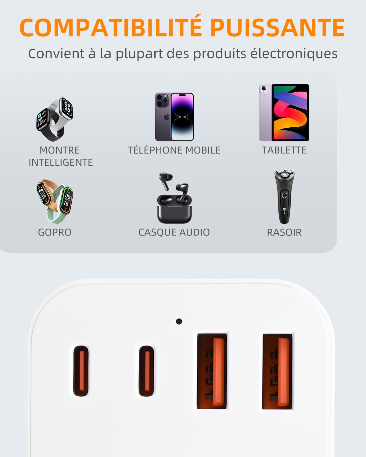 Kit d'adaptateur Prise Universelle, Adaptateur Voyage avec USB-A/Type-C, Adaptateur de Prise de Type G/B/I/A/M/D Adaptateur Universel de Voyage pour Le Royaume-Uni/Les États-Unis/l'Australie/Le Japon