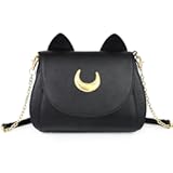 Women&apos;s Moon Purses Crossbody Bags Pu Leather Gothic Purse Cat Handbags Girls Black Shoulder Bags