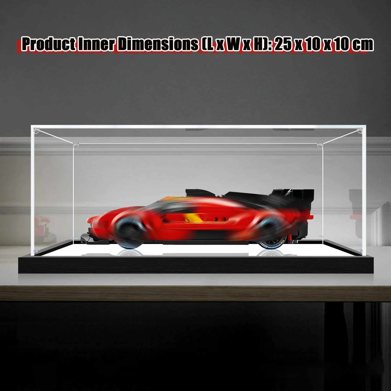 Wysokiej jakości akrylowa pyłoszczelna prezentacja - kompatybilna z Lego 77261 Supercar, przezroczysta - idealna do zestawów konstrukcyjnych i figurek kolekcjonerskich (przezroczysta)