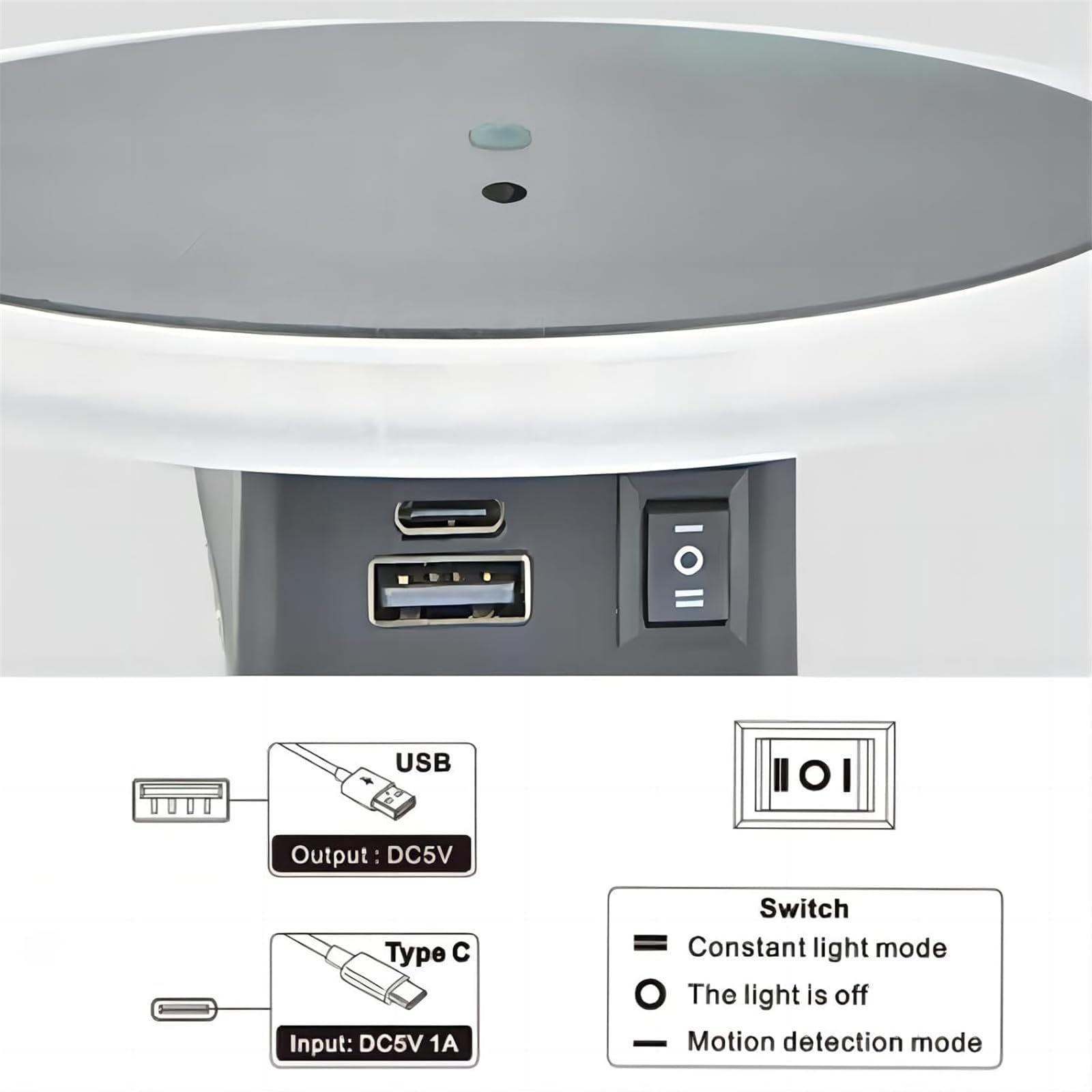 Aplique de Pared con Luces LED para Interiores, magnético, Creativo, con Sensor de Movimiento, lámpara de Pared Recargable por USB, Funciona con Pilas, Redondo, inalámbrico, de ALU