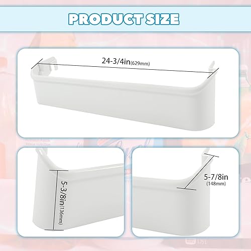 Miniatura 3 de Kojem 240338101 - Estante para puerta de refrigerador, compatible con Frigidaire o Kenmore Refrigerador de plástico ABS blanco de repuesto para