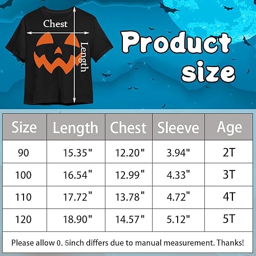 Miniatura 3 de Habbiful Scary Halloween Costume for Kids, Pumpkin Halloween Boys Girls Kids Costume Funny Cute Creepy Short Sleeve Costume