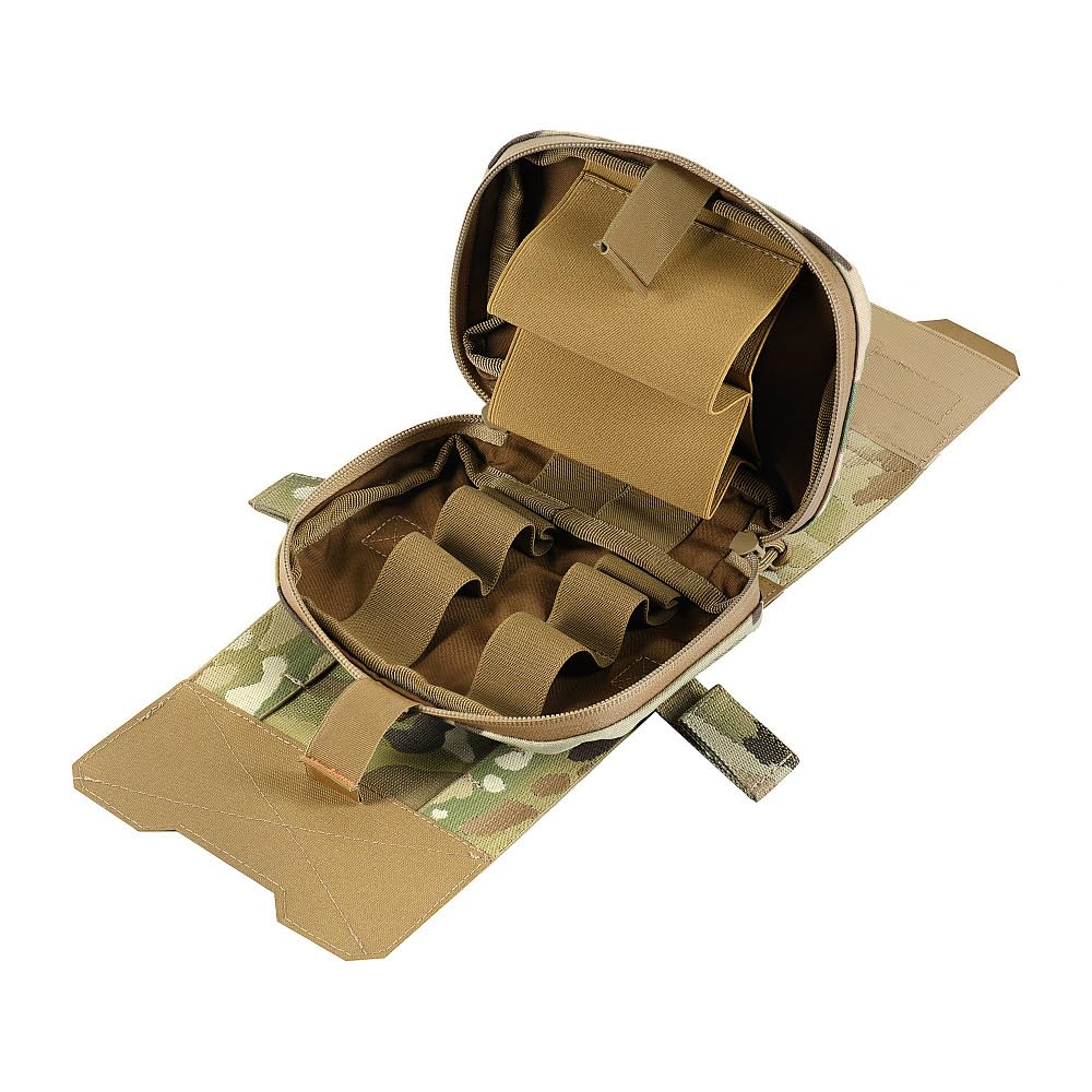 M-Tac Large Elite Horizontale Medizinische MOLLE-IFAK-Tasche – Cordura® 500D MIL-SPEC, Laser-Cut Basis, AquaGuard-YKK®-Reißverschlüsse, Abnehmbarer Erste-Hilfe-Organizer, Multicam