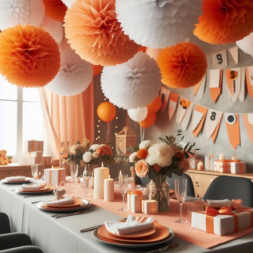 28 Sheets of Tissue Paper 50 x 70 cm Orange