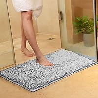 Vista 12 de vctops Alfombras de baño de chenilla extra suaves y absorbentes de microfibra, alfombra antideslizante para bañera, alfombra de ducha, color Camello