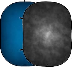Kate Collapsible Backdrops for Photography Grey/Blue Pop-Up Backdrop Panel for Parties, Portrait, Video, Podcast, 5x6.5ft
