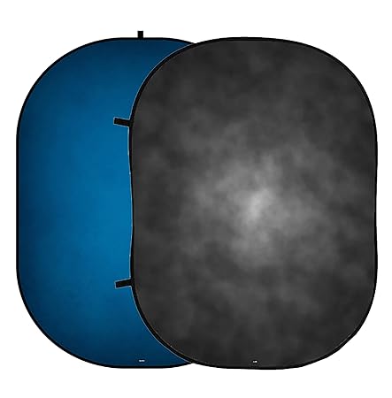 Kate 5x6.5ft Black/Blue Double-Sided Collapsible Twist Flex Backdrop Panel for Photography Props