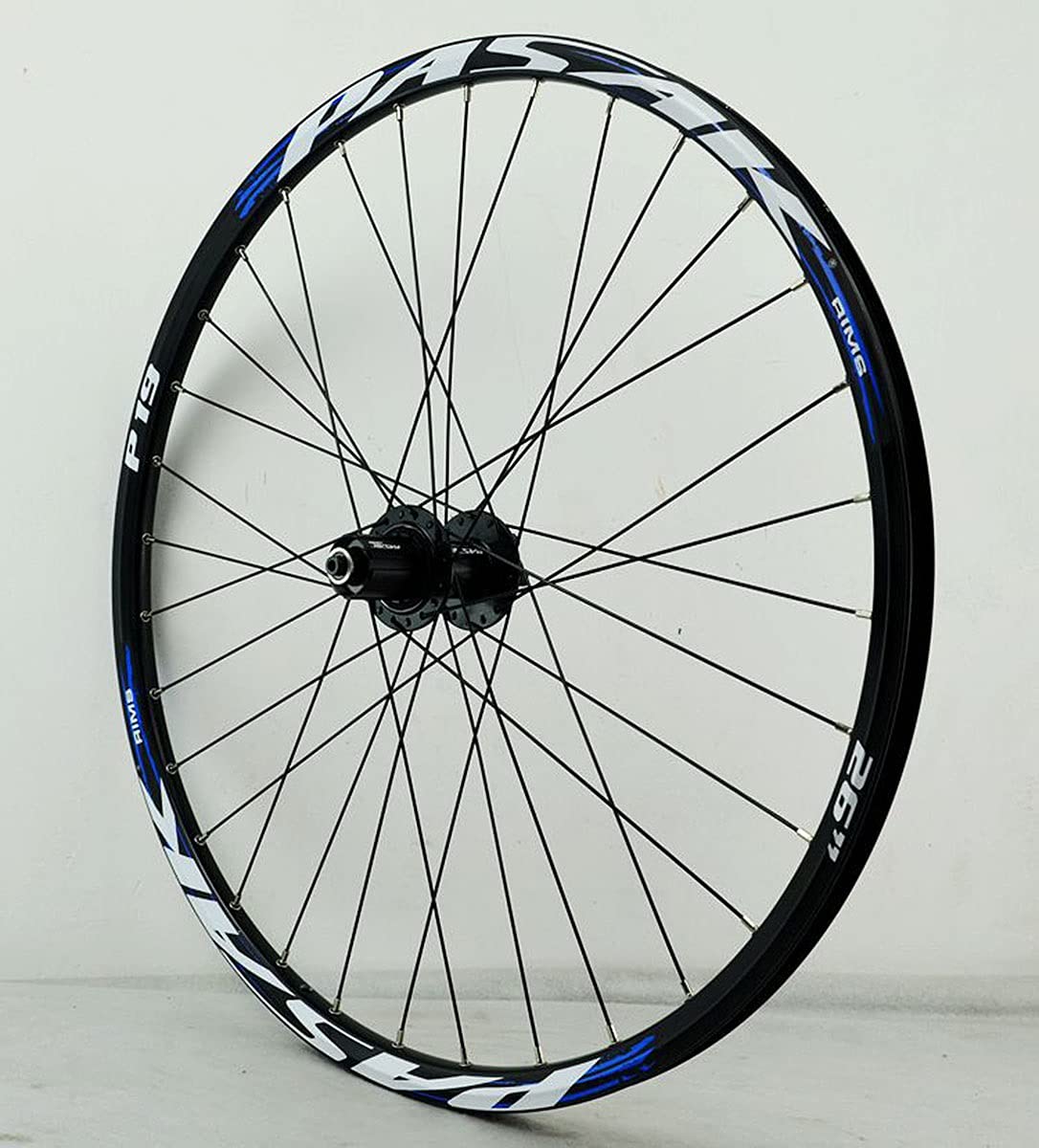 TUJISEK MTB Ruote per Bicicletta 26 27,5 29 Pollici Ruota per Mountain Bike Doppio Muro Cerchio in Lega Rilascio Rapido 7-12 velocità Cassetta Ruota Libera Freno A Disco 32H(Blue 1,29in)