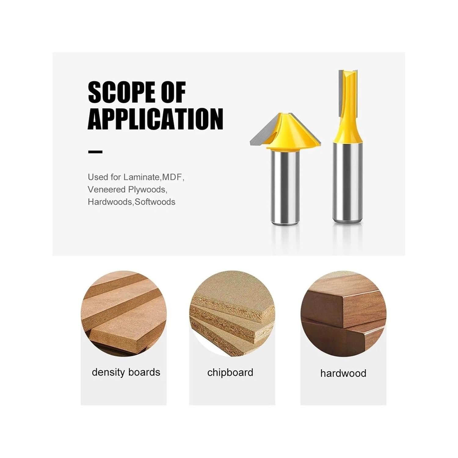 2Pcs 1/2" Shank Solid Carbide V-Shape Tenon Milling Cutter Flat Bit for Wood Door & Window(02)