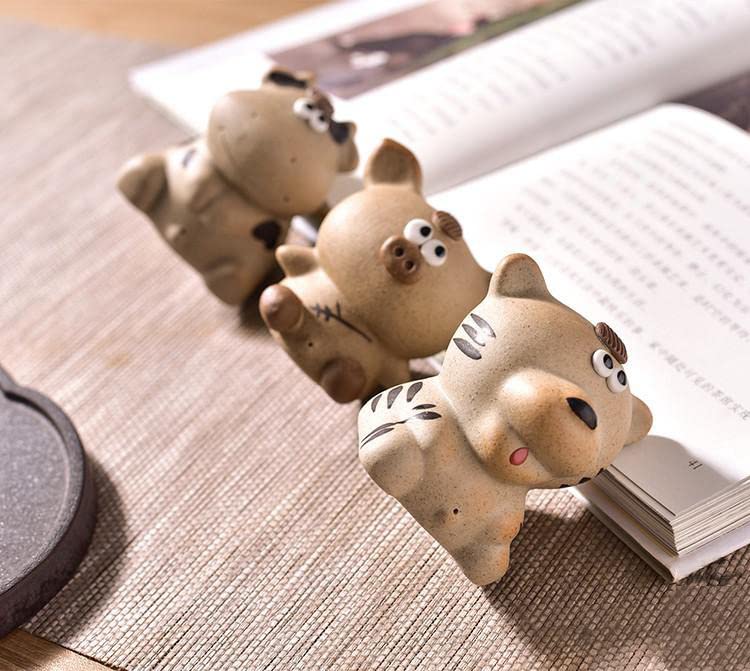 Chinese Zodiac Purple Clay Tea Pet Spray Water Cute Funny Tea Accessories Lazy Kung Fu Tea Sets For Tea Lovers Home Car Shelves Decor (Set(12in1))