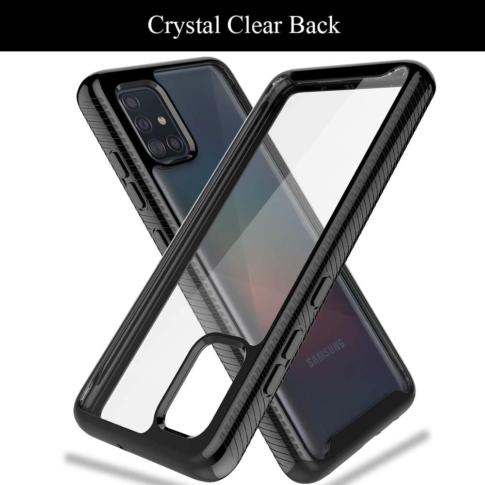 HATOSHI Samsung Galaxy A51 Case with Built in Screen Protector - NOT for A51 5G Version, Heavy Duty Protection, Crystal Clear Back, Shockproof Protective Phone Cover for A51 4G 6.5-inch