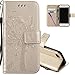 Produktbild COTDINFOR iPhone 5S Hülle für Mädchen Elegant Retro Premium PU Lederhülle Handy Tasche mit Magnet Standfunktion Schutz Etui für iPhone 5 / 5S / SE Gold Wishing Tree with Diamond KT.