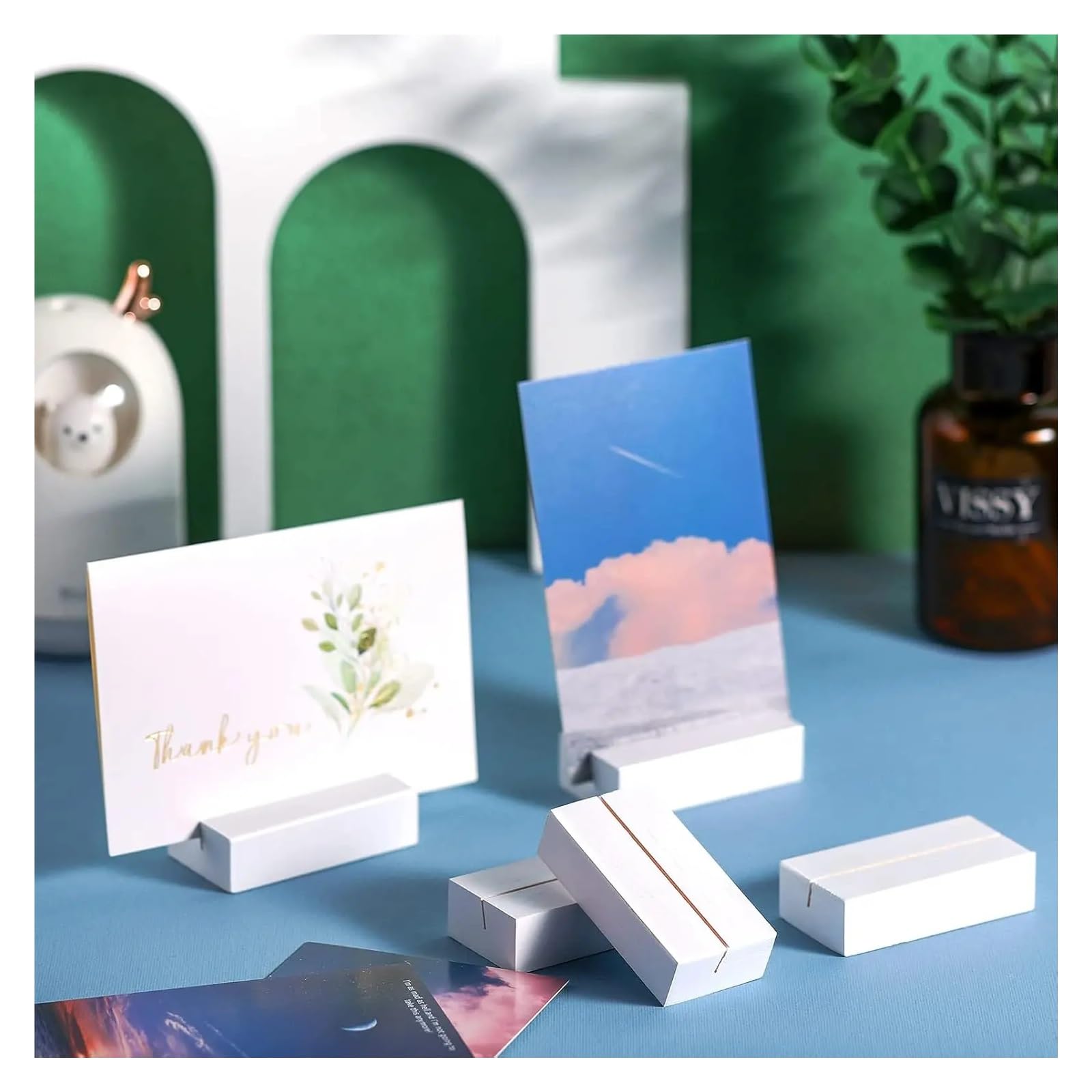 Lot de 12 porte-cartes en bois pour numéro de table, porte-nom, décoration de fête de mariage, événements, couleur noyer