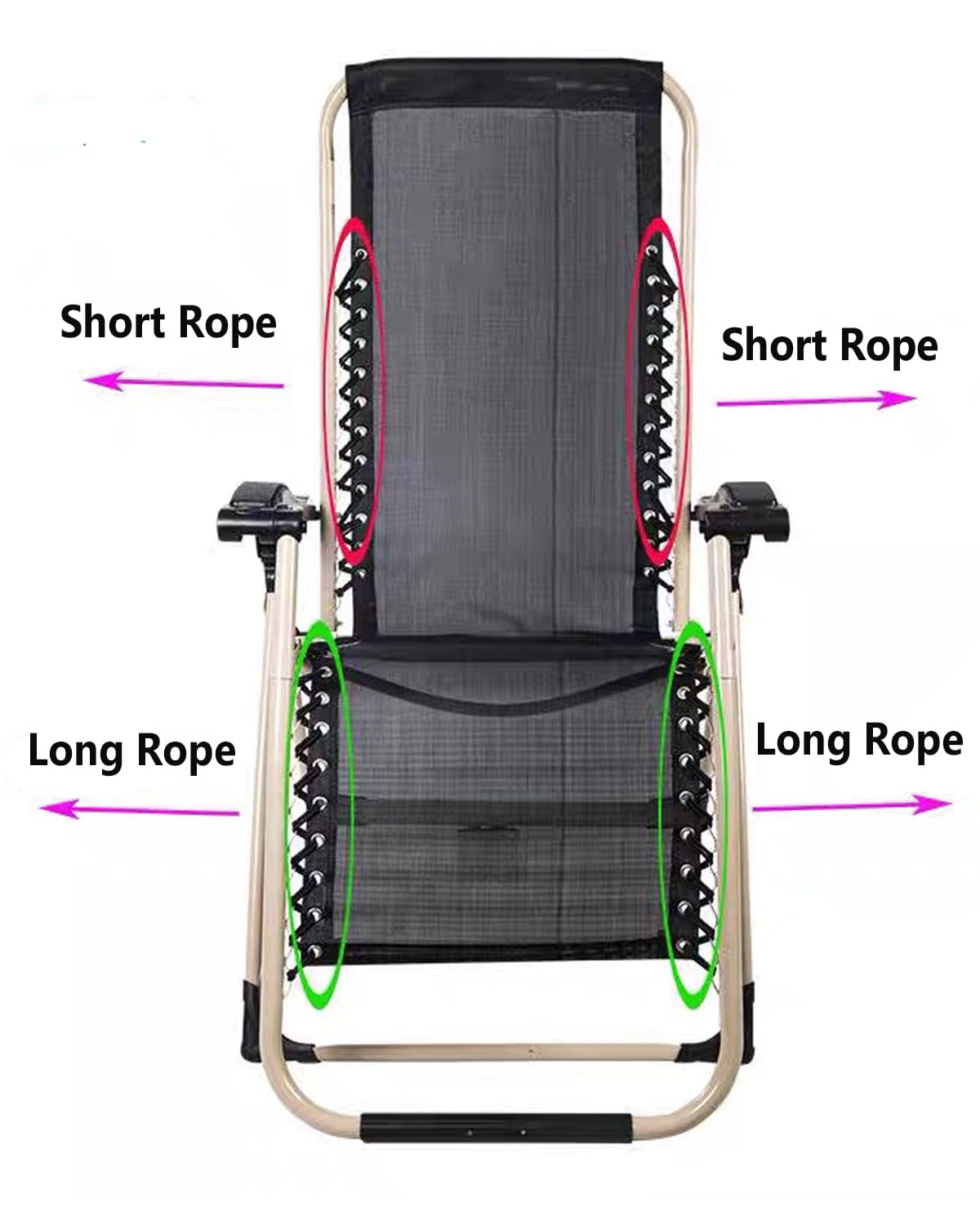 MansWill Cordes Élastiques De Rechange Pour Chaise Zéro Gravité - 4 Pièces Universelles - Facile à Installer