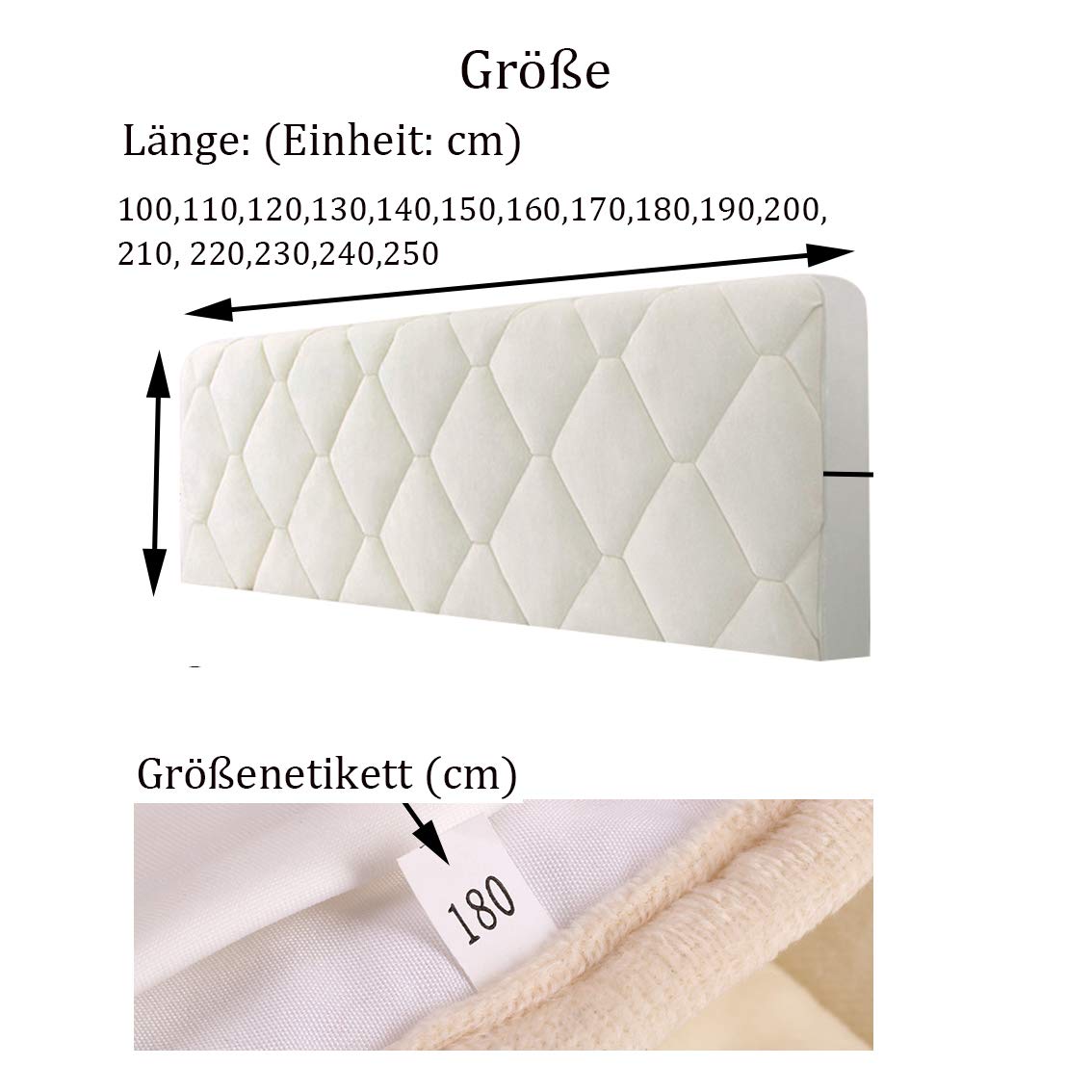 Kopfteil Husse/Bezug, Bettkopfteil Hussen Staubdichte Bett Kopfteilbezug Verdicken Samt Einfarbig Kopfbedeckungen Elastische All-Inclusive Bett Kopf Abdeckung Gray 140cmx73cm