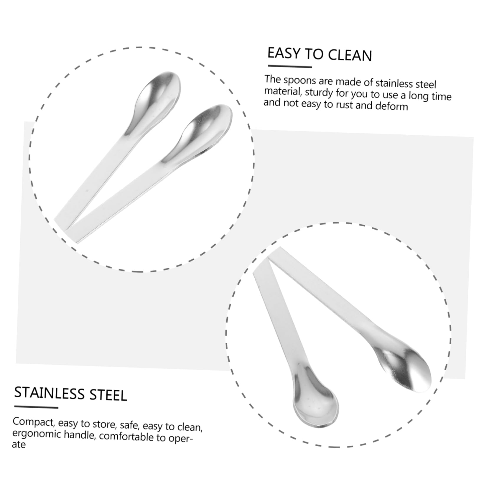 FUNOMOCYA 2 Pcs Stainless Steel Weighing Spoon Mini Spoons Reagent Sampling Stainless Spatula Lab Scoop Reagent Lab Spoon Long Sampling Spoon Double- End Spoons Laboratory Spoon Micro Silver
