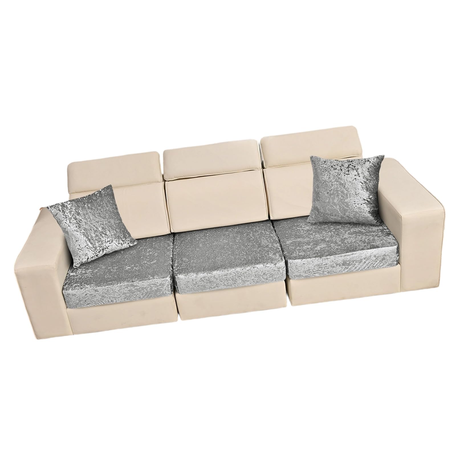 Kaeltsyn Of 5 Stretchable Sofa Cover for Most Types with 2 Throw Pillow Easy to Setups Family